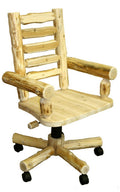 Hidden Lake Hand Peeled Log Desk Chair