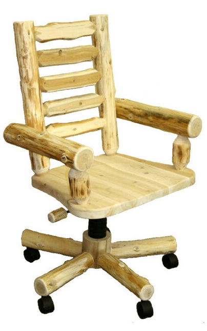 Hidden Lake Hand Peeled Log Desk Chair