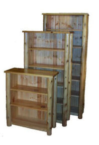 Hidden Lake Solid Sanded Cedar Log Bookcases