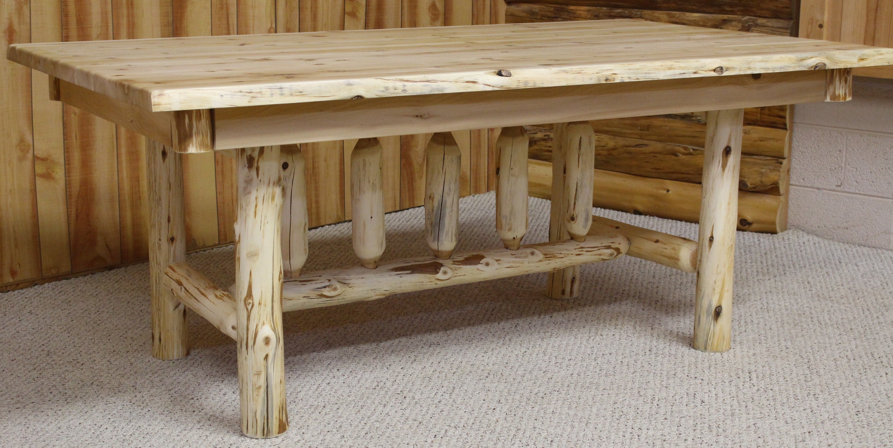 Hidden Lake Hand-Peeled Dining Trestle Table